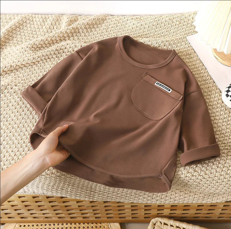Children Long Sleeved Base Shirt Boys Girls Kids