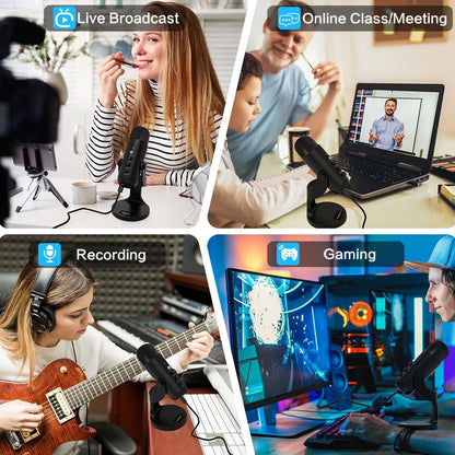 Haomuren USB Microphone for PC Mac Gaming Recording Stream