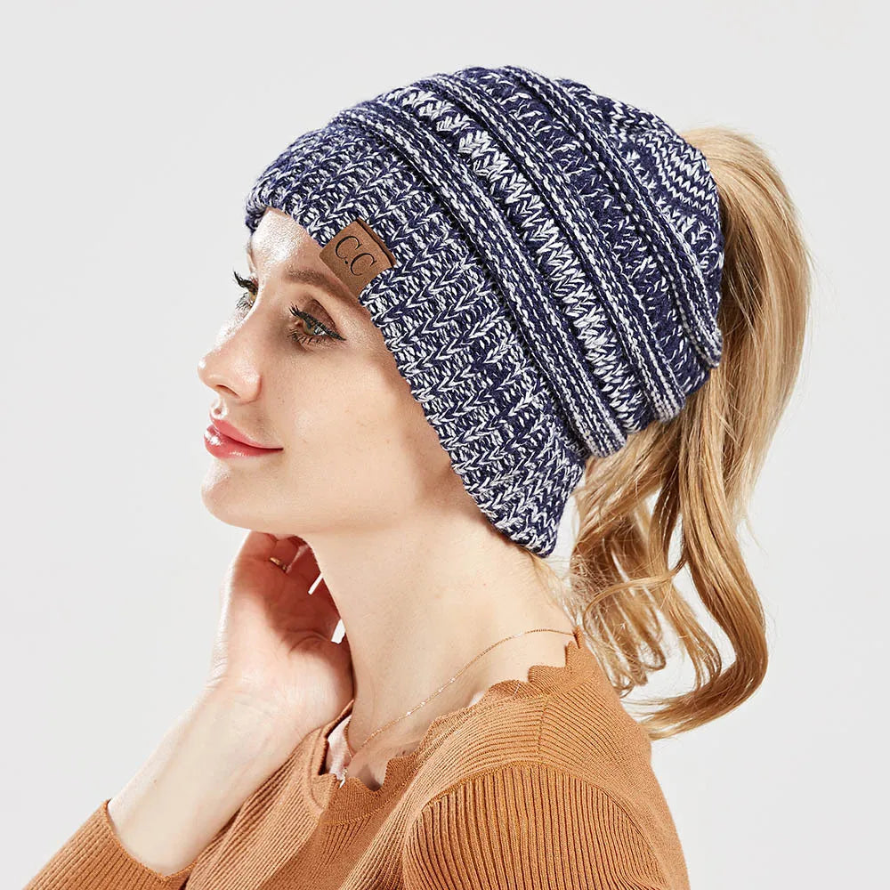 New Outdoor Warm Winter Woolen HatsAcrylic Open Horsetail