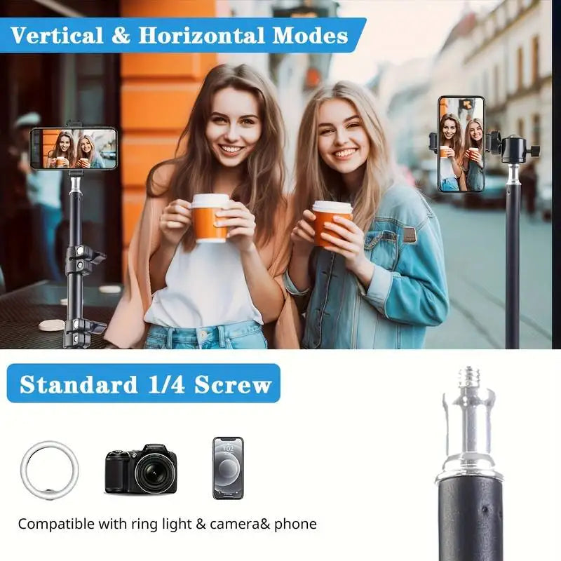 LED Ring Light with Adjustable Color Temperatures 62.9-Inch Tripod