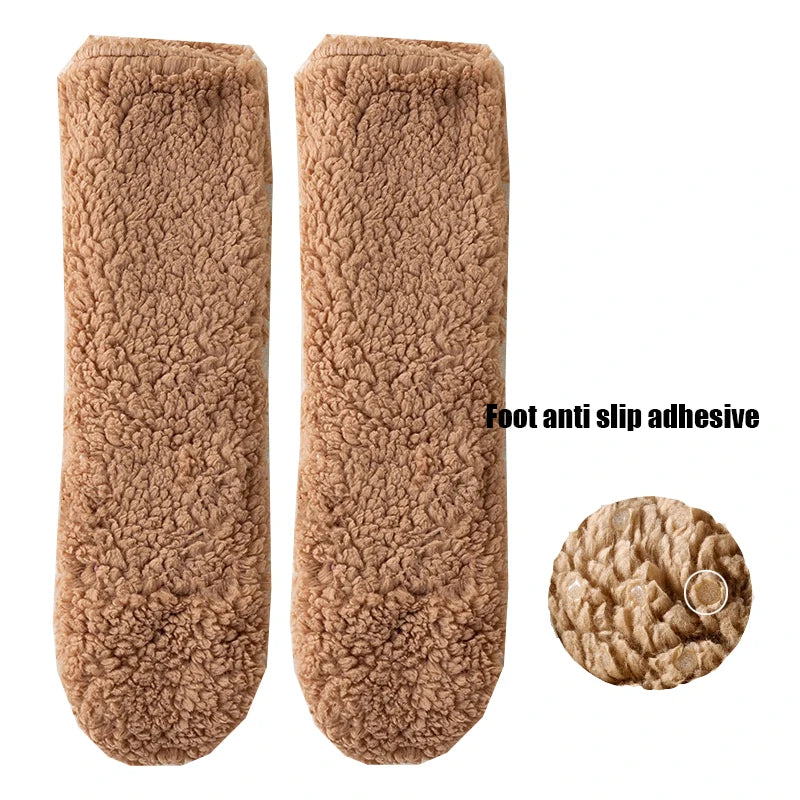 Men's Thickened Plush Floor Socks Solid Color Warm Comfortable