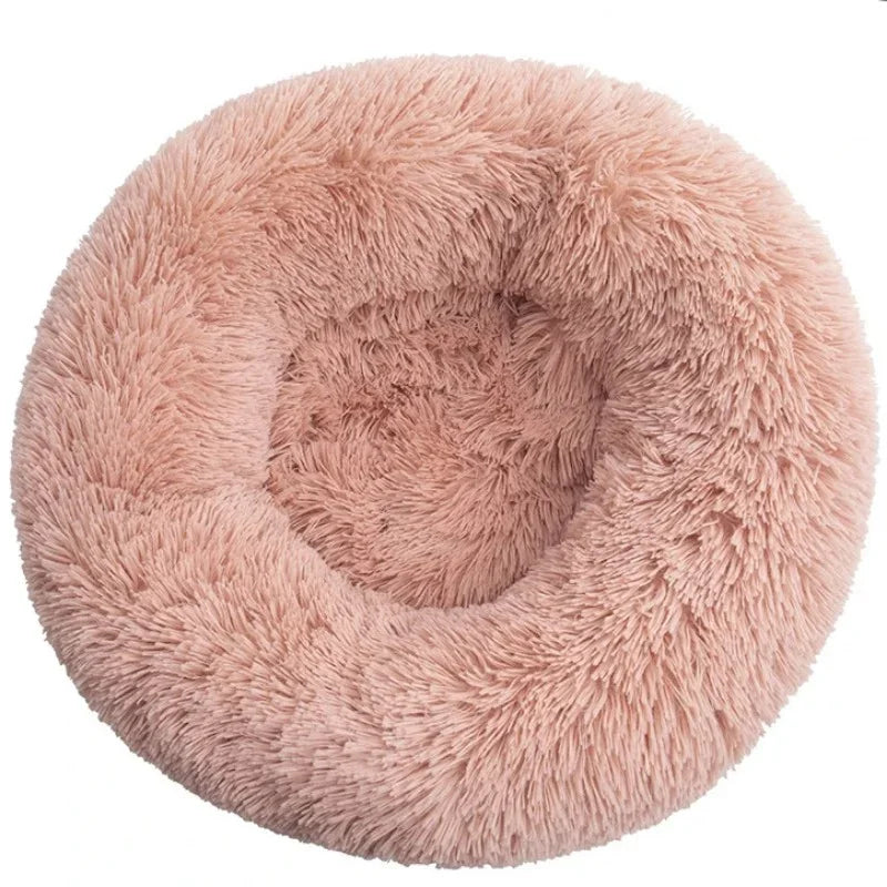 Round Pet Bed for Large Dog Bed Super Soft Cat Bed Long Plush