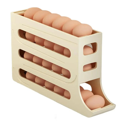 Refrigerator Egg Storage Box 4 Layers Automatic Rolling Egg