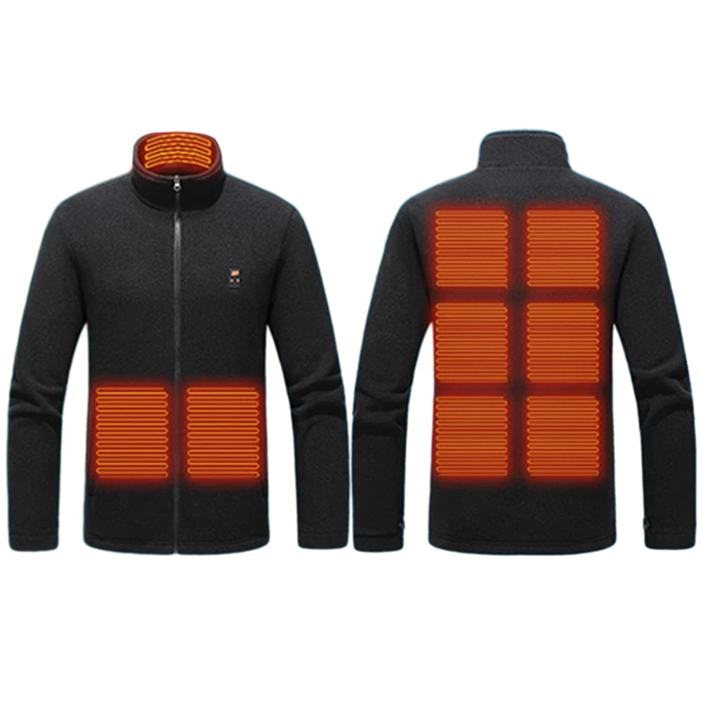 Heated Area Heated Jacket USB Charging Heated Zip Up Coat