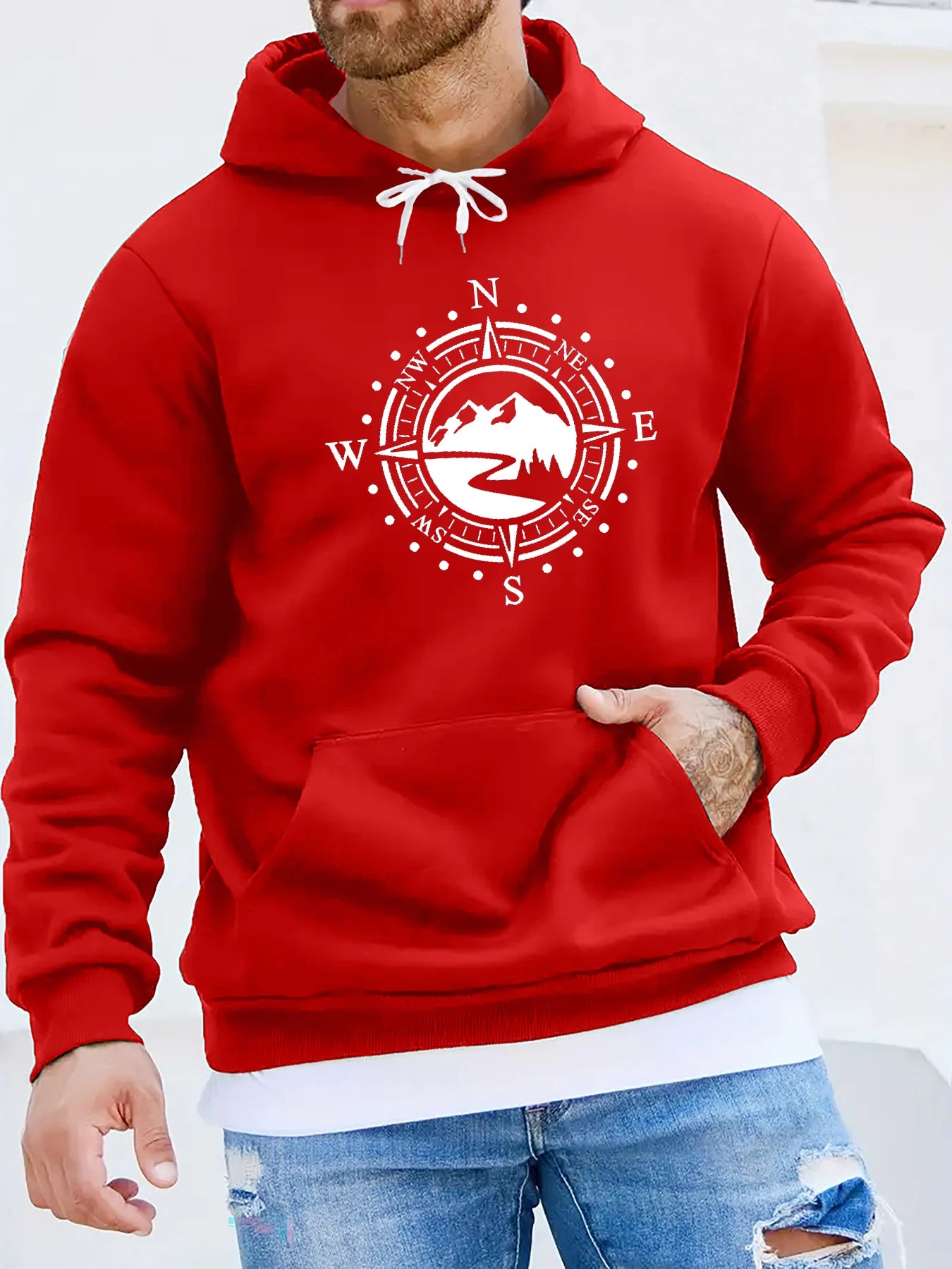 Men's autumn and winter casual fashionable loose hooded