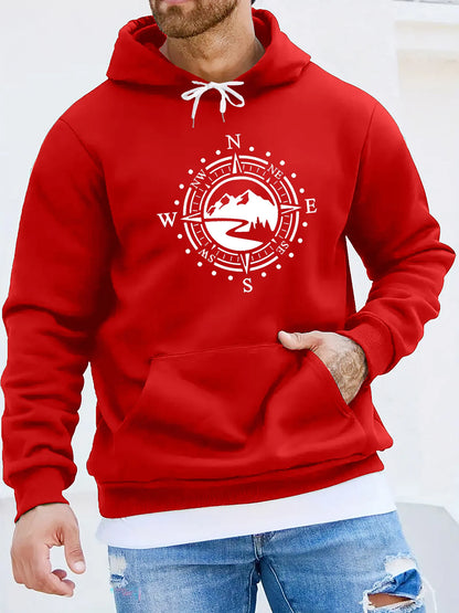Men's autumn and winter casual fashionable loose hooded