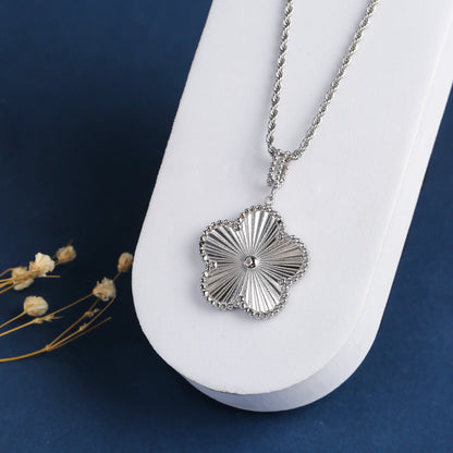 Classic Stainless Steel Metal Laser Sweater Chain Pendant Necklace