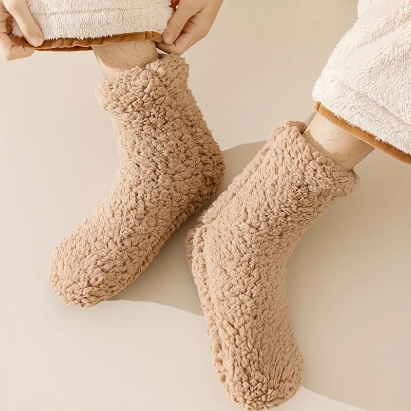 CZHIYAO Winter Velvet Socks with Super Thick Insulation, Anti-Slip