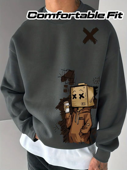 Men's autumn and winter fashionable casual loose fit fun cardboard