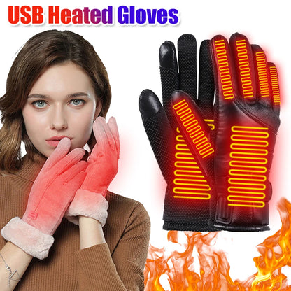 Electric Heating Gloves Men Women USB plug-in Electric Heated