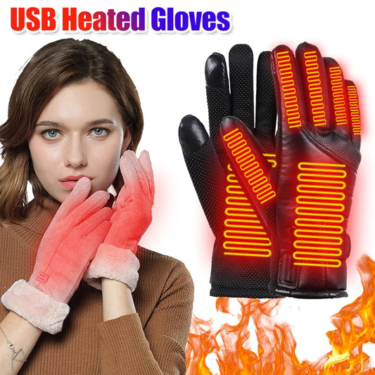 Electric Heating Gloves Men Women USB plug-in Electric Heated