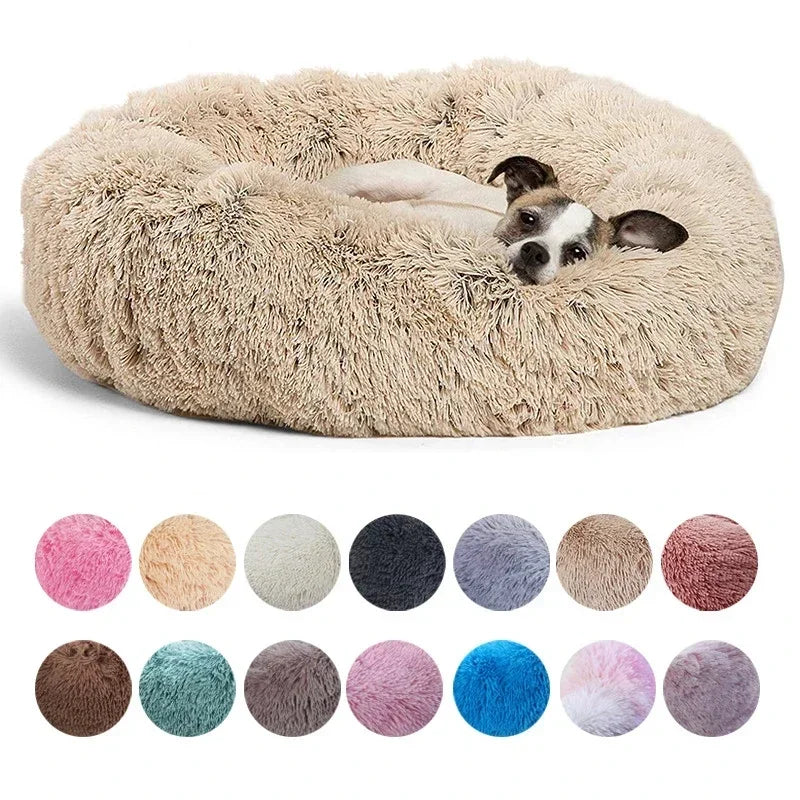 Round Pet Bed for Large Dog Bed Super Soft Cat Bed Long Plush