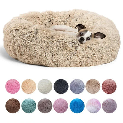 Round Pet Bed for Large Dog Bed Super Soft Cat Bed Long Plush