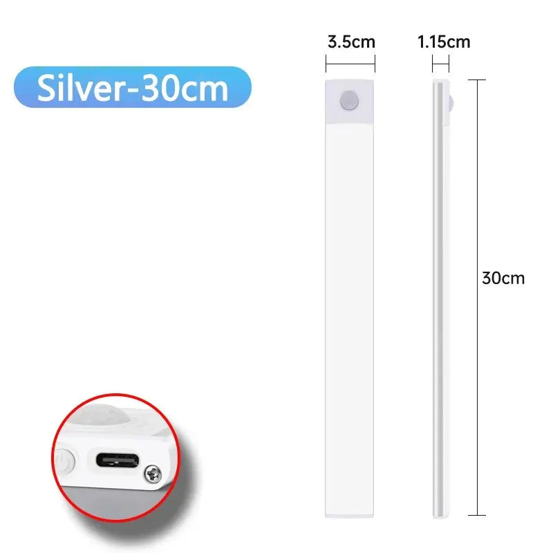 LED Cabinet Light USB Type-C Rechargeable Motion Sensor