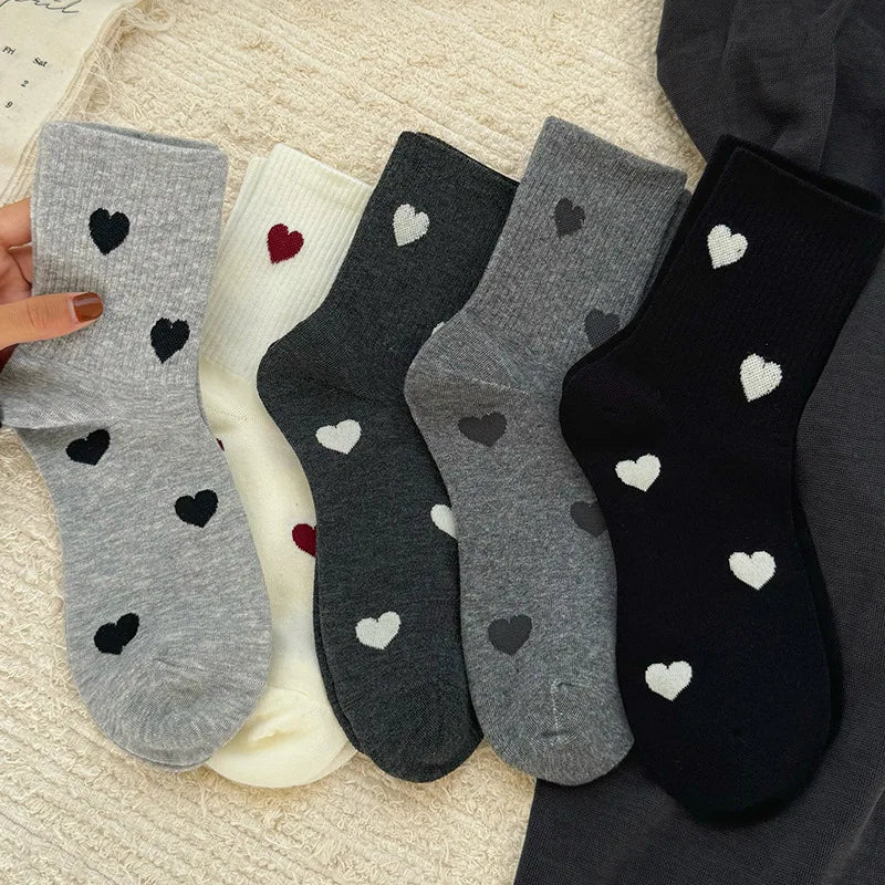 Woman Socks Autumn Winter Warm Breathable Sock Cute Heart