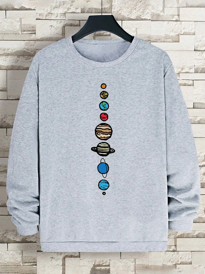 Planets In The Solar System Men Women Hoody Cartoon Crewneck