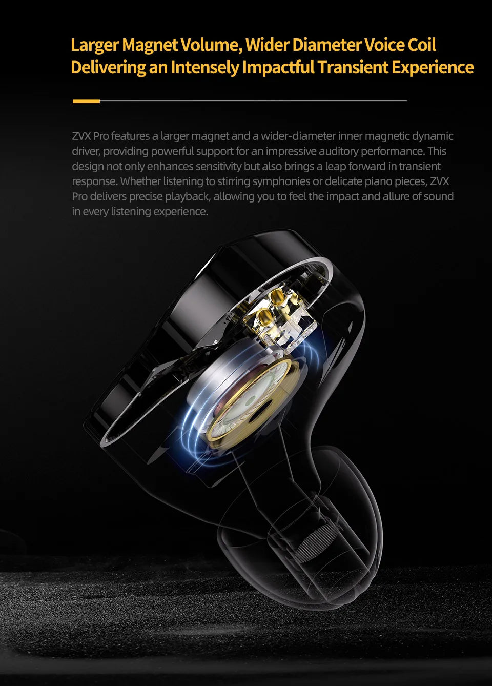 KZ ZVX Pro Earphones Dynamic HIFI Bass Earbuds in Ear Monitor