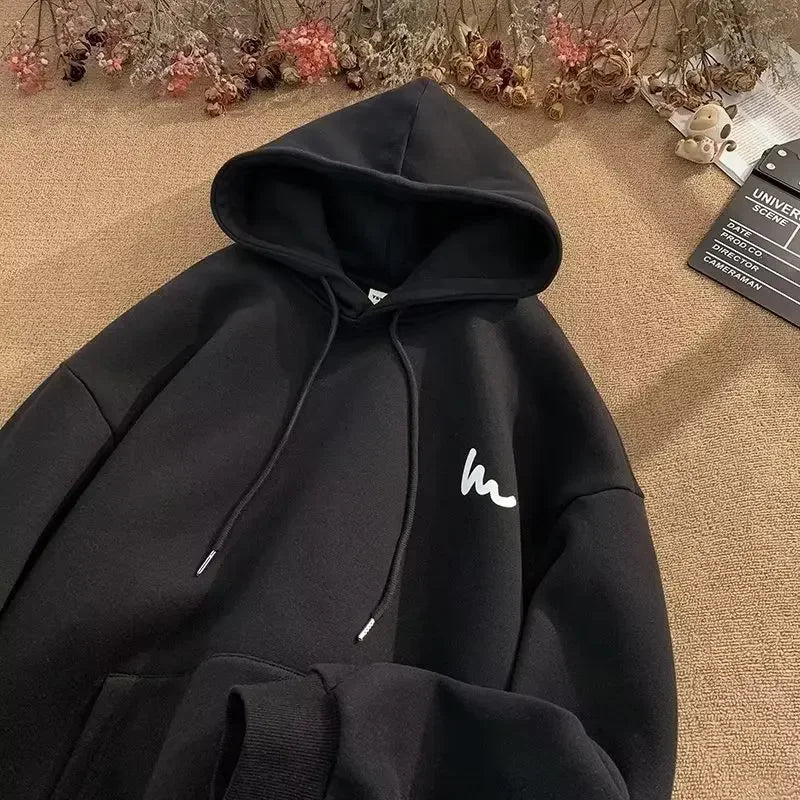 cotton hooded sweatshirt men's loose autumn and winter