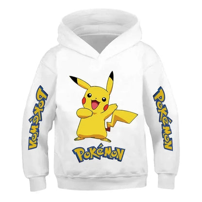 New Autumn 4-14 Years Kids Cotton Pokemon Hoodies Pikachu