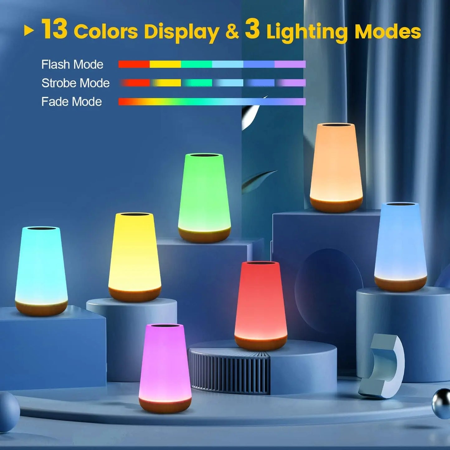 Changing Night Light RGB Remote Control Touch Dimmable Lamp