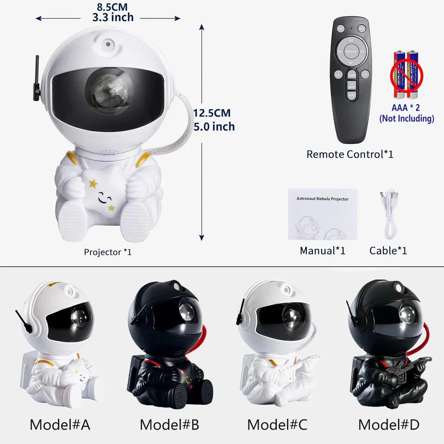 Star Projector Galaxy Night Light Astronaut Space Projector