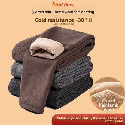 Men's Double-Sided Wool-Blend Thermal Trousers for Autumn/Winter