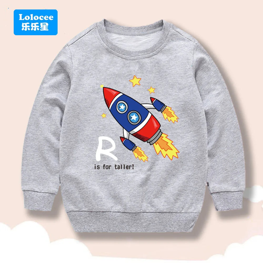 Off-Road Car Print Sweatshirts Long-sleeved Tops Boys Child