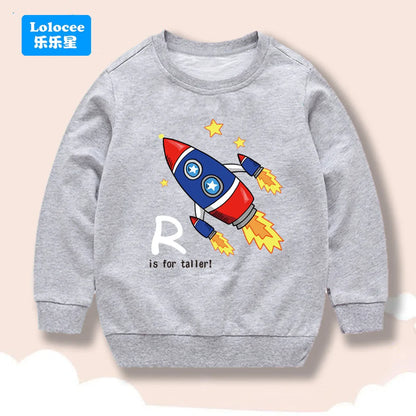 Off-Road Car Print Sweatshirts Long-sleeved Tops Boys Child