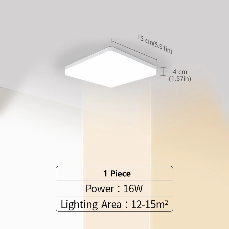 LED Ceiling Lights Square Neutral Light 16W 34W Interior Home
