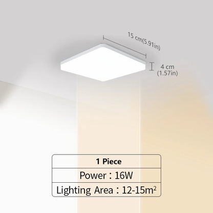 LED Ceiling Lights Square Neutral Light 16W 34W Interior Home