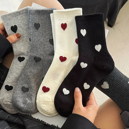 Woman Socks Autumn Winter Warm Breathable Sock Cute Heart