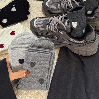 Woman Socks Autumn Winter Warm Breathable Sock Cute Heart