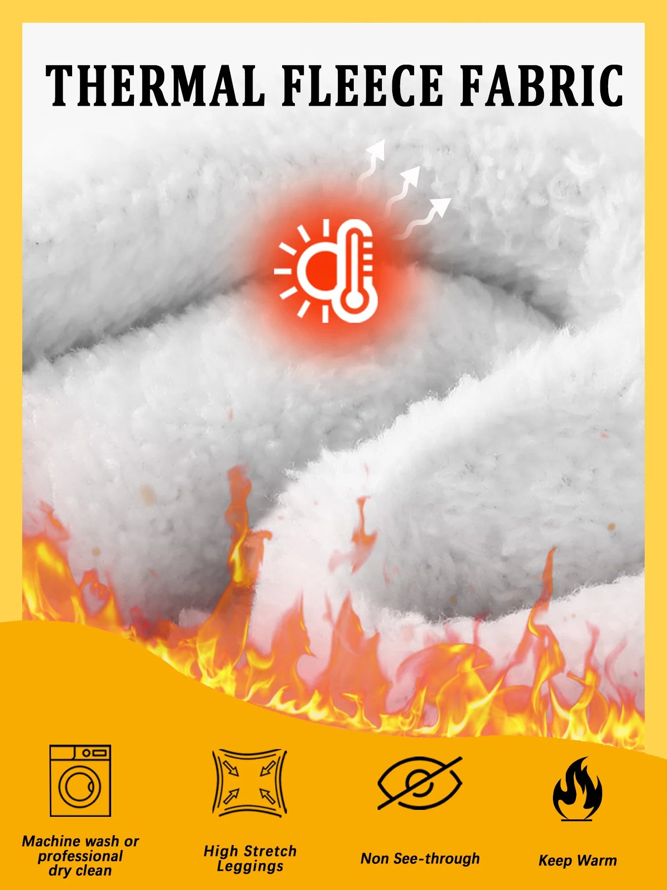 Winter thermal leggings with high waist and tummy control Women