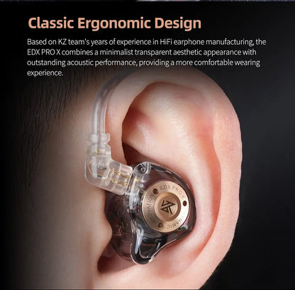 KZ EDX PRO X Dynamic Drive Earphone HIFI Bass Music Earbud Sport