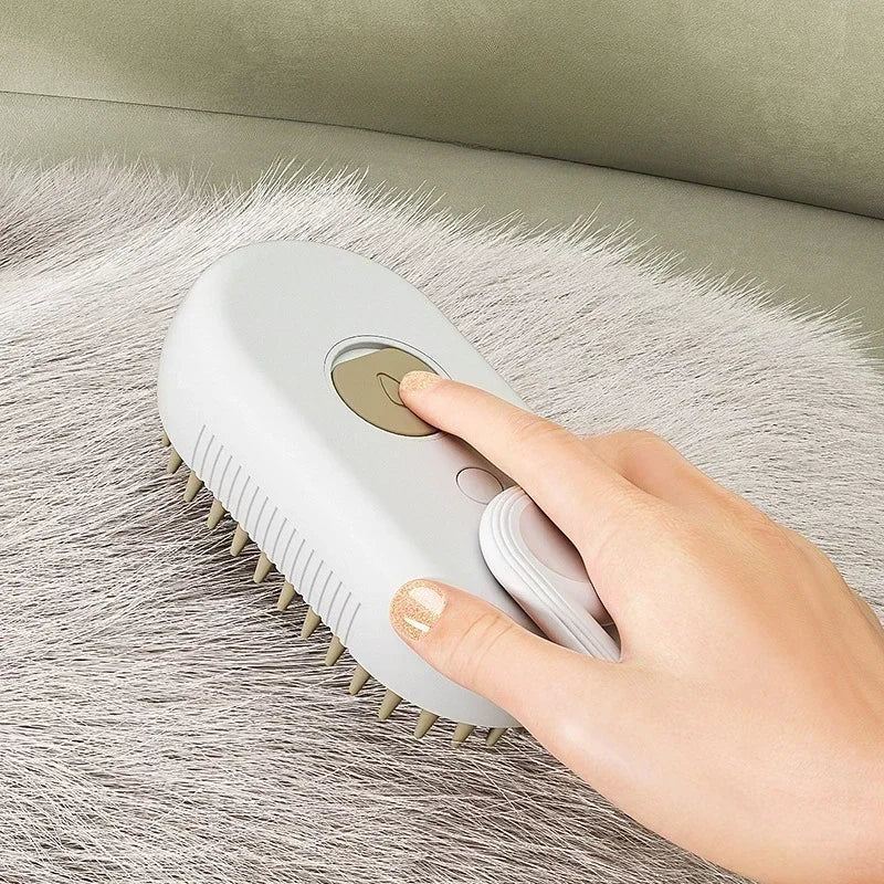 Steam Pet Brush 3-in-1 Massage Dog Steamy Brush Spray Beauty