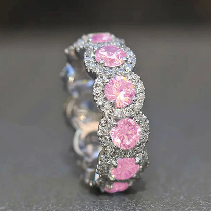 Huitan Sparkling Cubic Zirconia Promise Rings for Women Wedding