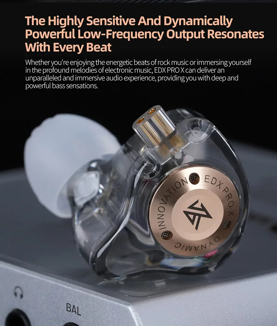KZ EDX PRO X Dynamic Drive Earphone HIFI Bass Music Earbud Sport