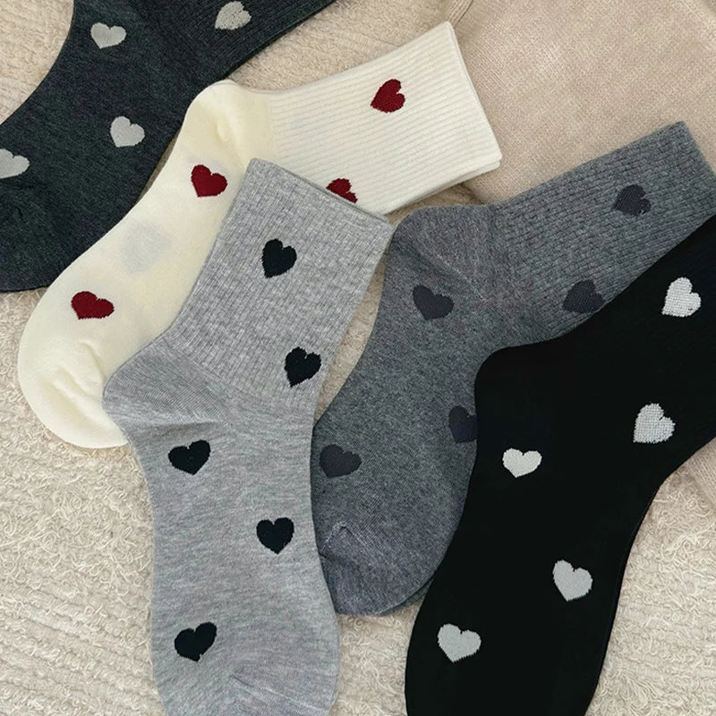 Woman Socks Autumn Winter Warm Breathable Sock Cute Heart