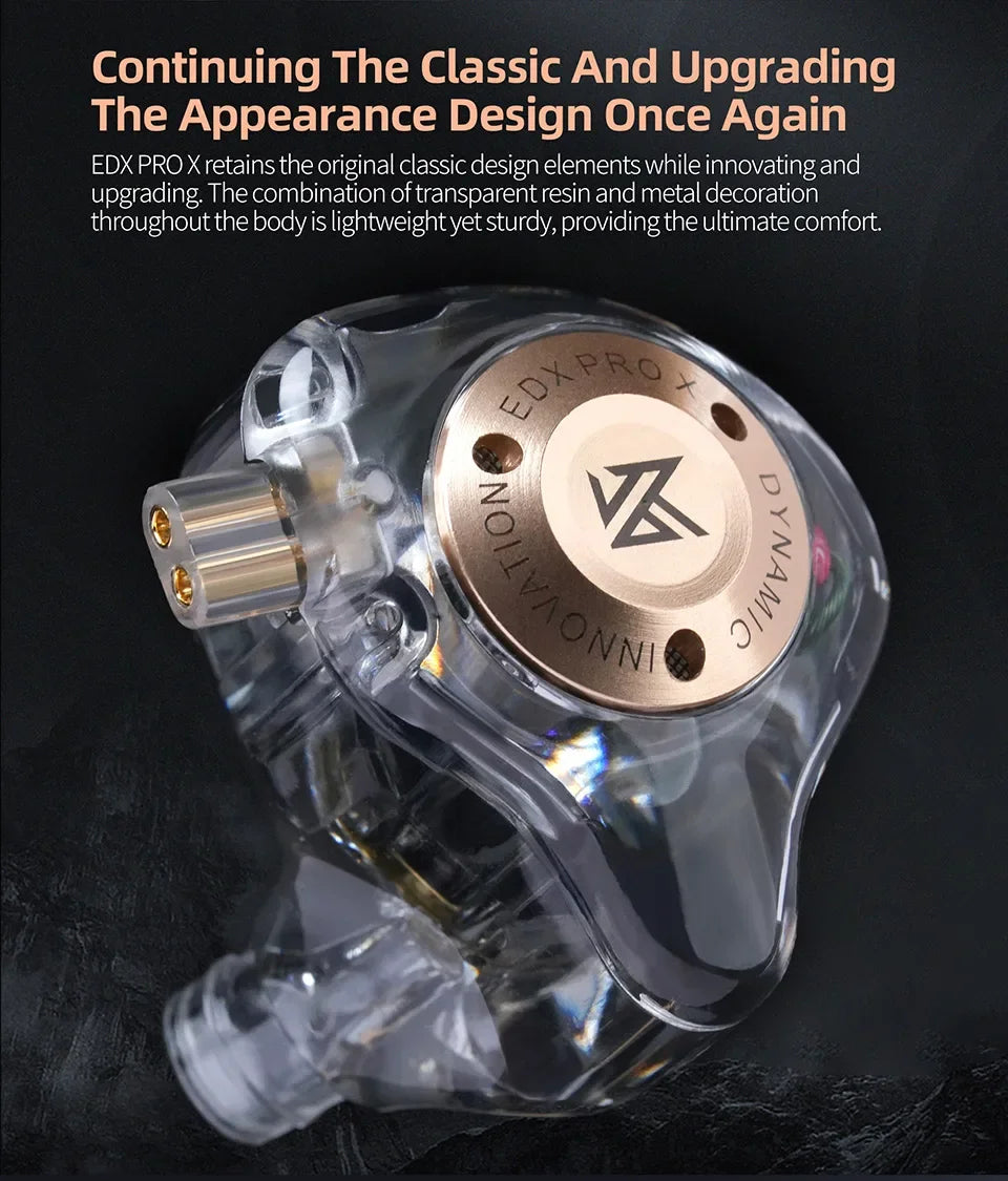 KZ EDX PRO X Dynamic Drive Earphone HIFI Bass Music Earbud Sport