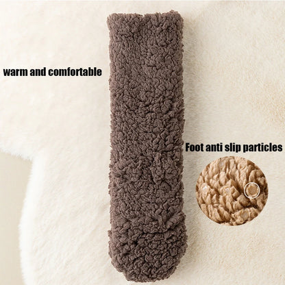 Men's Thickened Plush Floor Socks Solid Color Warm Comfortable