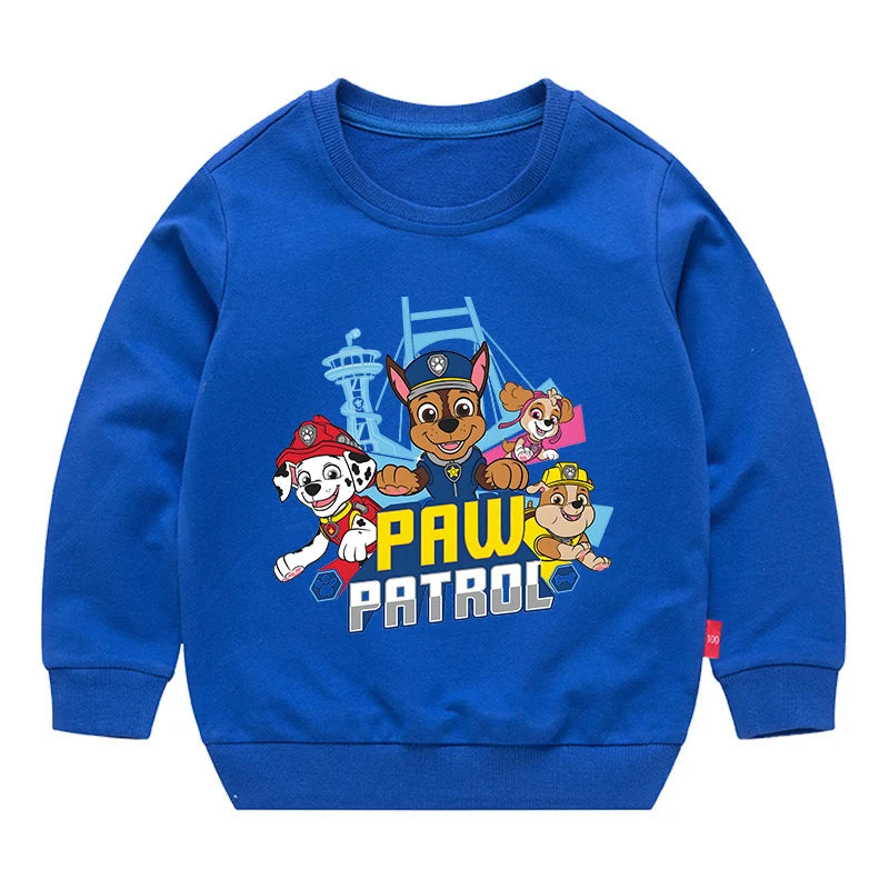 Paw Patrol Sweatshirt Cotton Kids Hoodies Cute Cartoon Crew