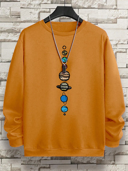 Planets In The Solar System Men Women Hoody Cartoon Crewneck