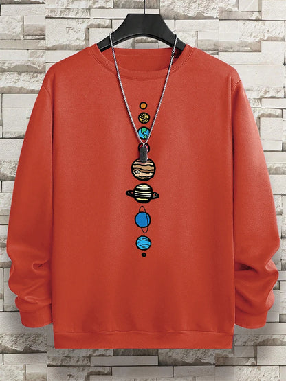 Planets In The Solar System Men Women Hoody Cartoon Crewneck