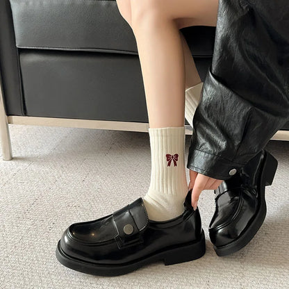 Women's Cherry Color Trendy Striped Autumn and Winter