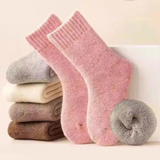 Winter 30% Wool Cashmere Warm Furry Kids Sock Chic Solid Color 🧦