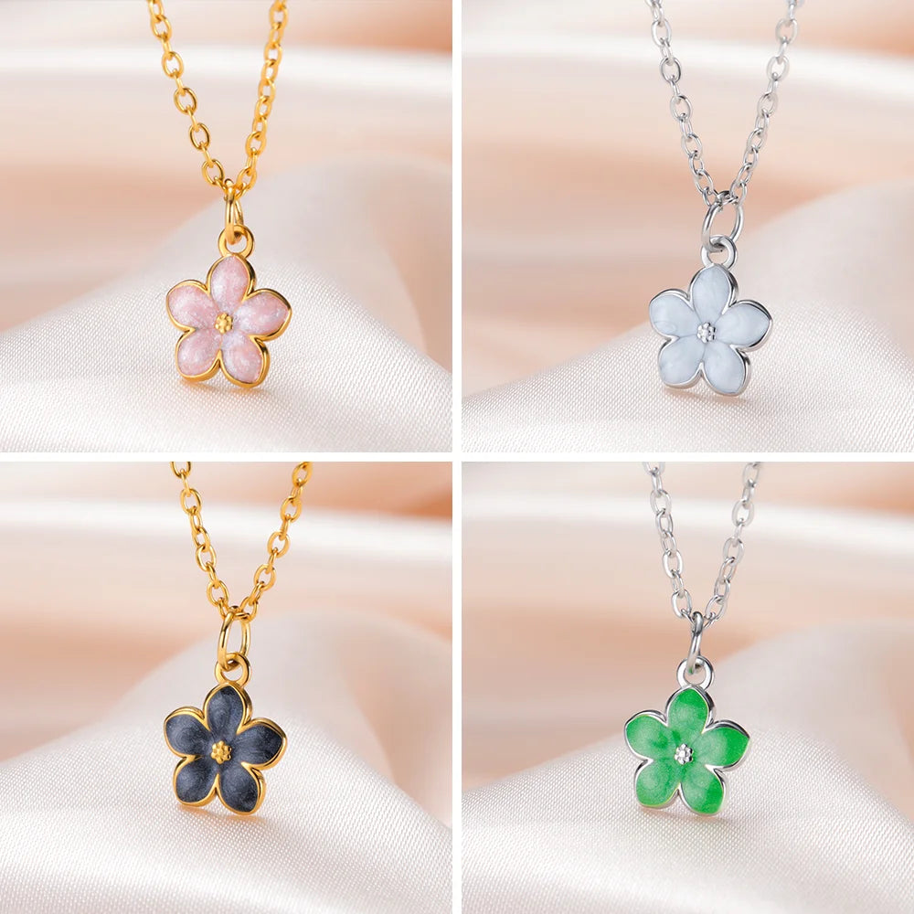 Cazador Plumeria Daisy Mini Flower Necklaces for Women