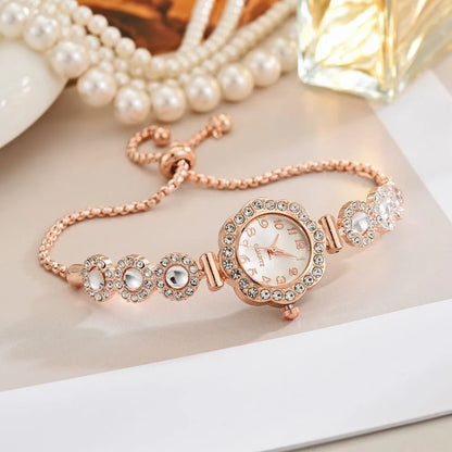 Elegant Rhinestone Bracelet Strap Women Watches Fashion