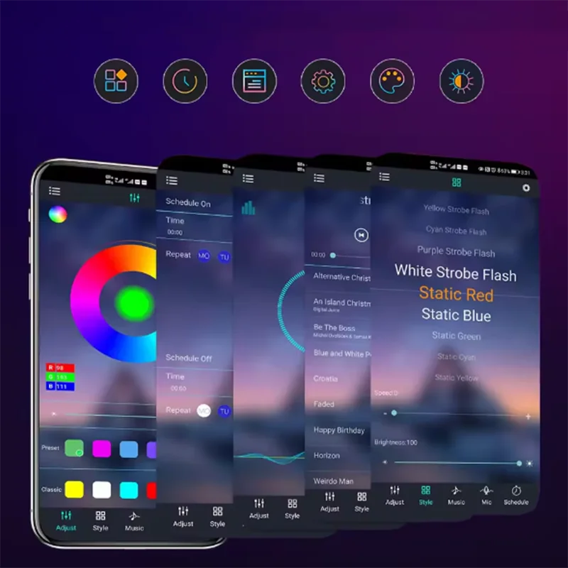 Fireworks LED Strip Light RGB Sound Control Symphony Firework