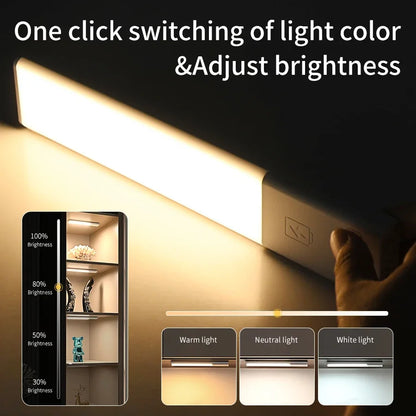 Automatic Human Body Sensor LED Bar Lights Rechargeable Cabinet