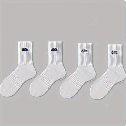 4 pairs of unisex socks with oil painting pattern  thin breathable